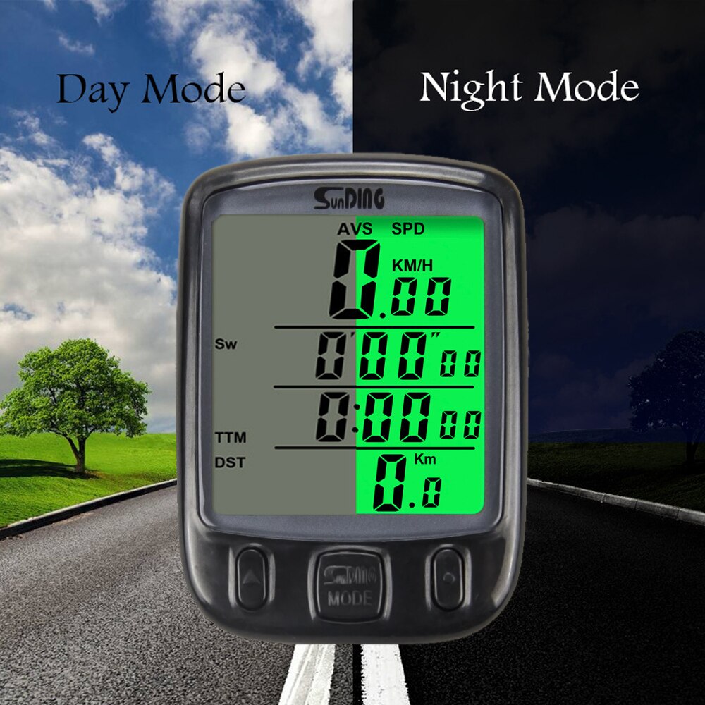Valaiseva polkupyörän nopeusmittari pyörän kierroslukumittari monitoiminen taustavalo pyörän nopeusmittarin näyttö matkamittari pyörätarvikkeet