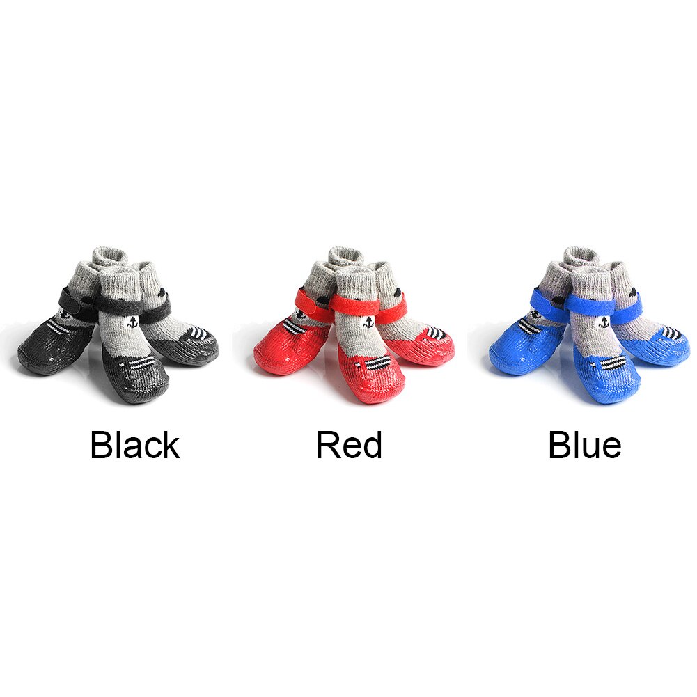 2pair Dog Socks Strong Traction Control Scratchproof Home Anti Slip Elastic Winter Pet Supplies Keep Warm With Adjustable Straps
