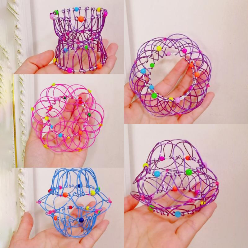 1Pc Kids Adults Decompression Fingertip Toy Magical Flow Ring 3D Spring Rings Interactive Kinetic Fingertip Anti-Stress Toy