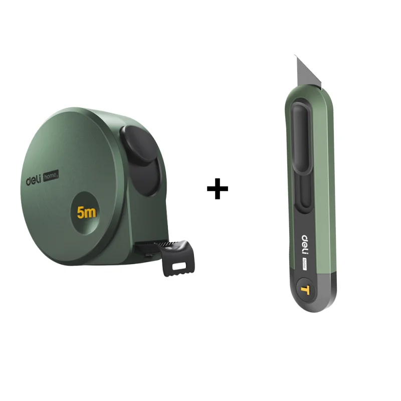 Deli Steel Tape Measure Combination Set 3/5M Retractable Digital Tape Measuring Kits for Home Woodworking Multitool: Blue