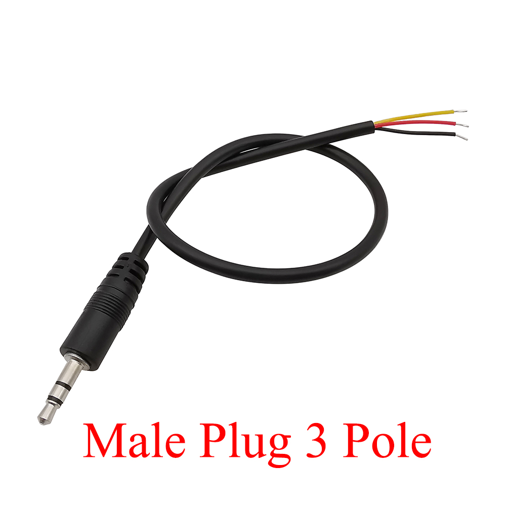 1/2/3/5Pcs 3.5mm Audio Cable Connector 2 3 4 Pole Mono Stereo Male Plug Female Jack Extension Wire AUX Headphone DIY Repair 30cm: Orange / Under 5Pcs