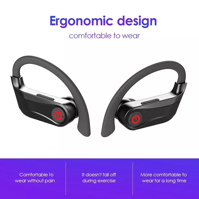 Tws Bluetooth 5.0 Draadloze Koptelefoon Stereo Sport Oorhaak Headsets Met Opladen Doos Voor Android Ios Telefoon