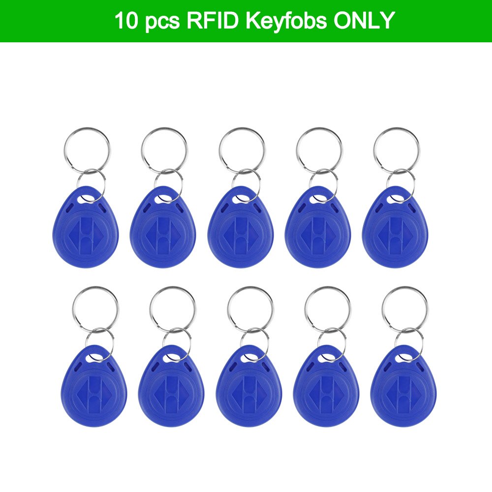 Standalone 125KHz RFID Access Control Keypad Touch Metal Proximity Reader Entry Door Opener for Door Lock System +10 Keyfobs: 10 Keyfobs ONLY