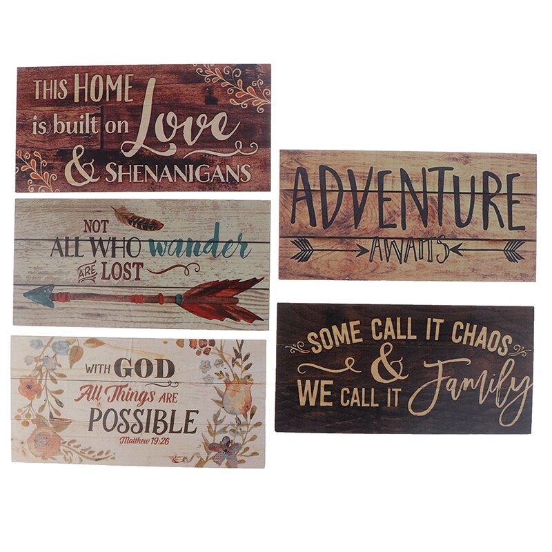 Colgante de madera con estampado de letras, de etiquetas colgantes, colgante para puerta y ventana, colgante decorativo de madera