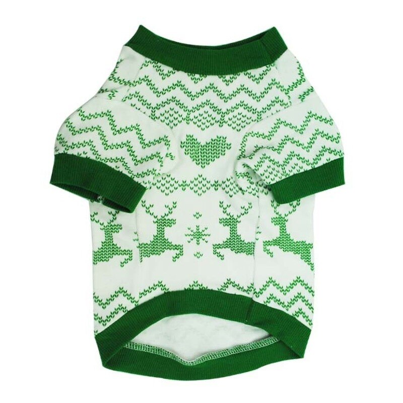 Herten Pet Dog Kleding T Shirt Kleding Honden Super Kleine Kostuum Katoen Leuke Chihuahua Print Zomer Groene Jongen Mascotas Kerst