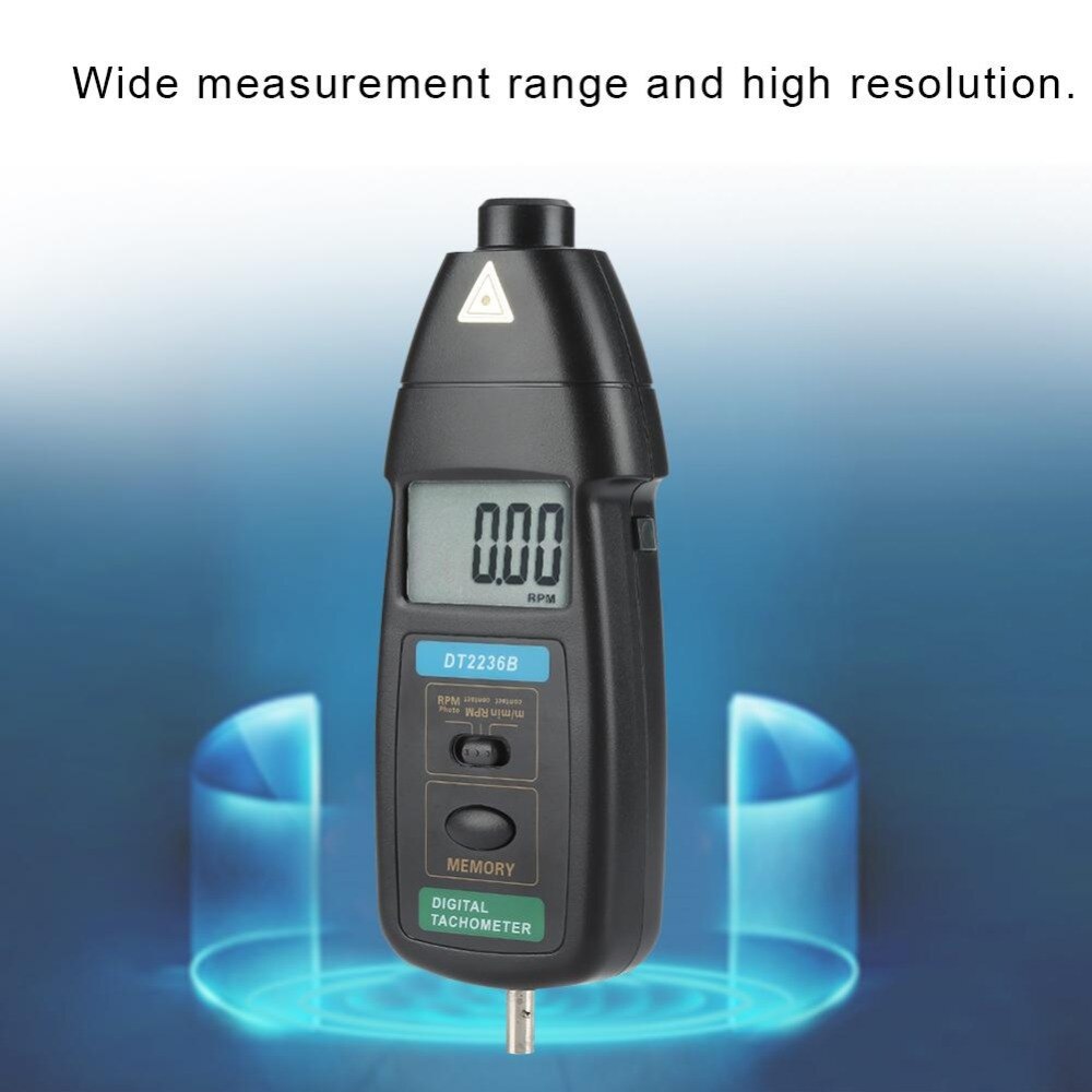 Anemómetro con foto/Contacto, tacómetro Digital LCD de mano, probador, herramienta de medición, tacómetro DT2236B