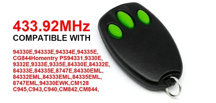 Til merlin +2.0 e945 e945m e950m e943m garagefjernbetjening 433.92 mhz rolling code garageportåbner sender: Grøn