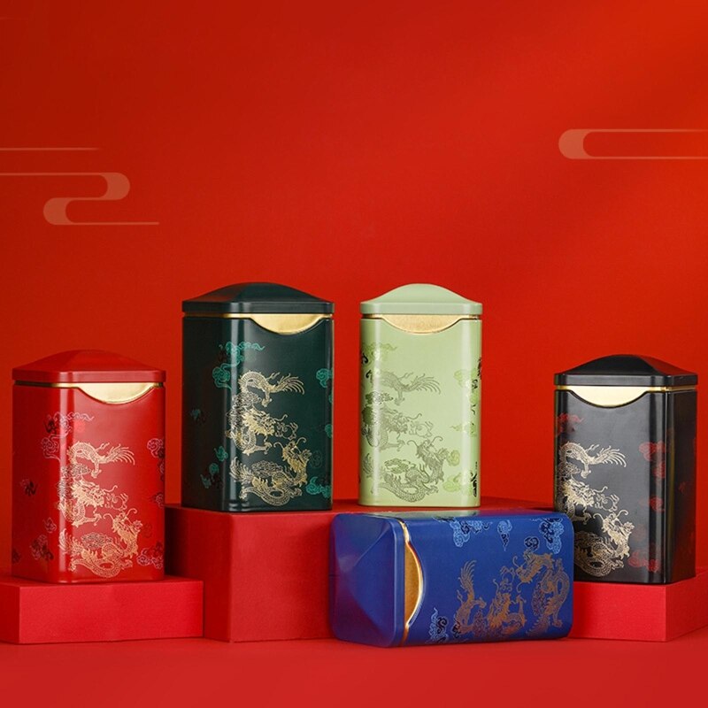 Latas vacías de hojalata de Metal, contenedor de almacenamiento para té, café, hierbas, dulces, Chocolate, azúcar, especias, aperitivos, envases para té