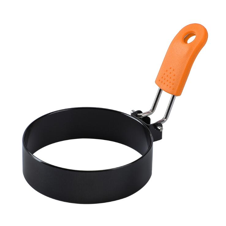 Egg Ring 2.95 Inch Egg Ring with Anti-scald Handle with Oil Brush Nonstick Coating Breakfast Tool for Egg Frying Shaping: Orange