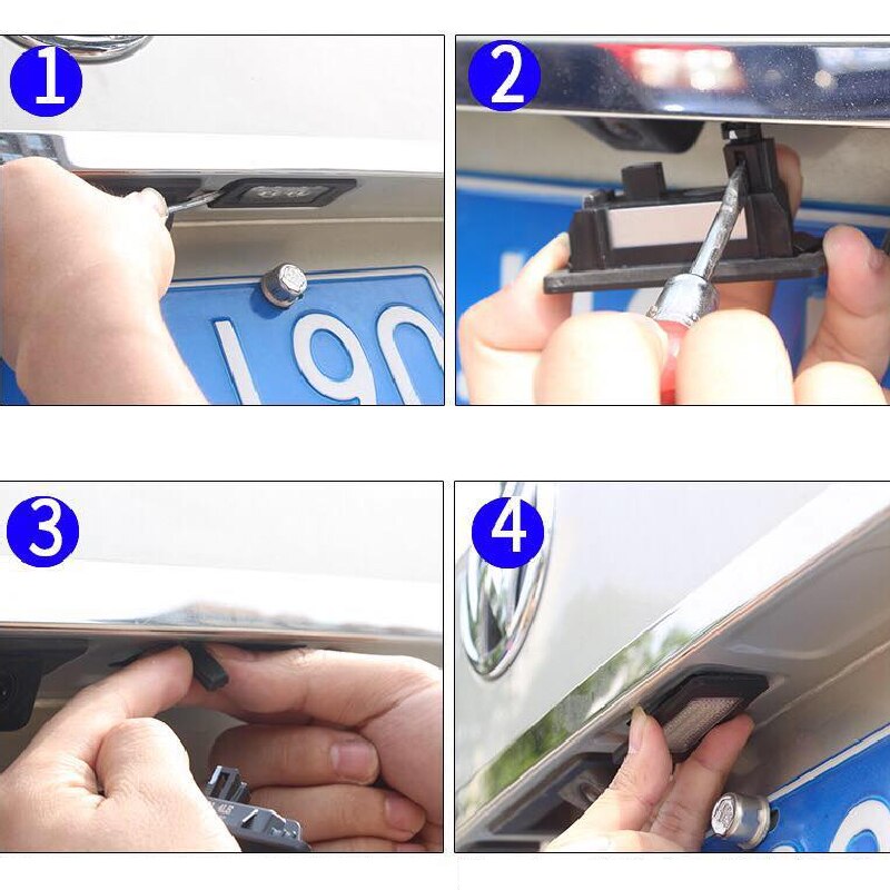 Til volkswagen golf 4 5 6 7 polo 6r bil nummerplade lys nummerplade holder led pære 12v beslag beslag lampe biltilbehør
