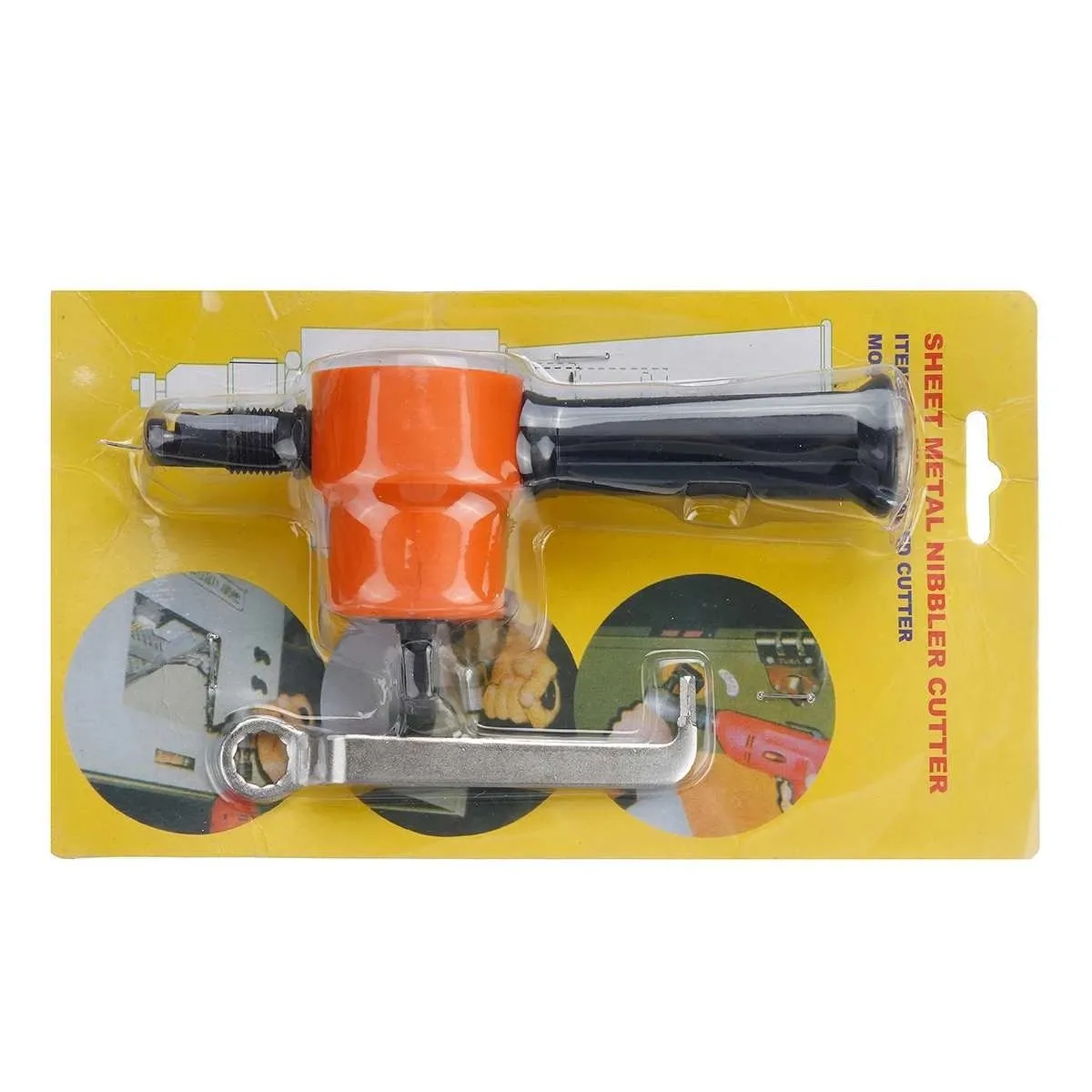 Double Headed Sheet Metal Cutter Nibbler Electric Punching Shears Iron Saw Cutting Tool Drill Attachment Deburring Tool Snips