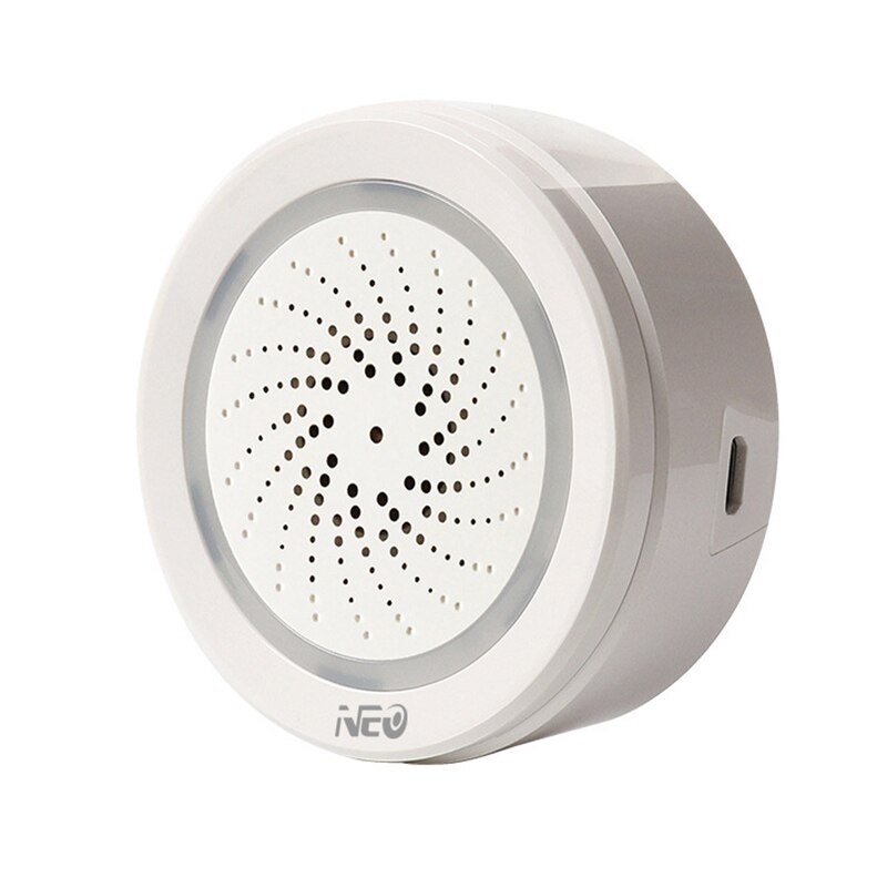 Temperaturfuktighetslarmsensor wifi siren tuya smart life app fungerar med eko alexa google hem ifttt