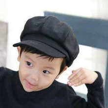 Boina plana para bebé, niño y niña gorro para, gorro plano, color rojo, negro, gris, 2-6 años