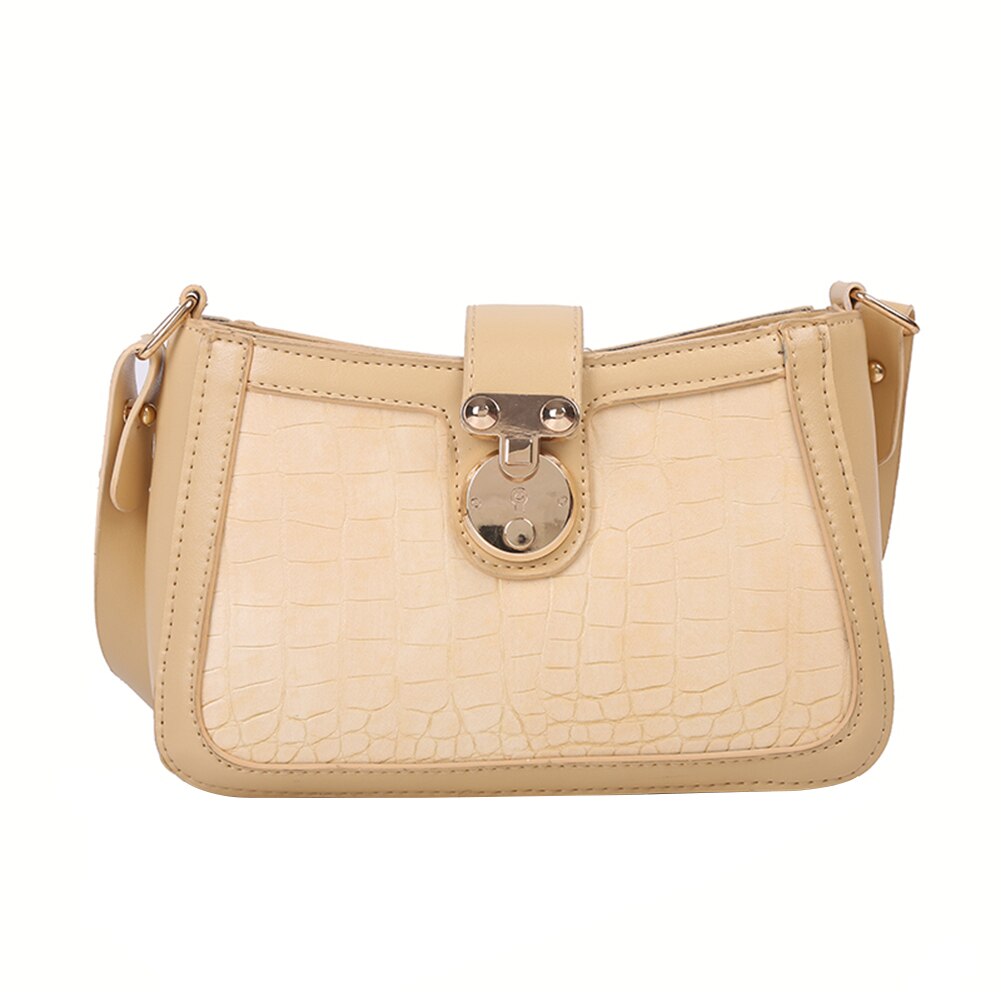 Lederen Crossbody Messenger Handtassen Vrouwen Pure Kleur Casual Hobo Schoudertassen Jeugd Dames Kleine Vierkante Tas: Geel