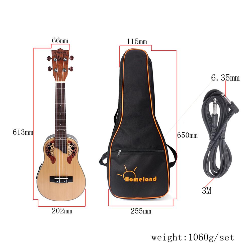 23 Inch Portable Ukulele Spruce Wood Fingerboard Bridge Ukulele Set With Bags Straps