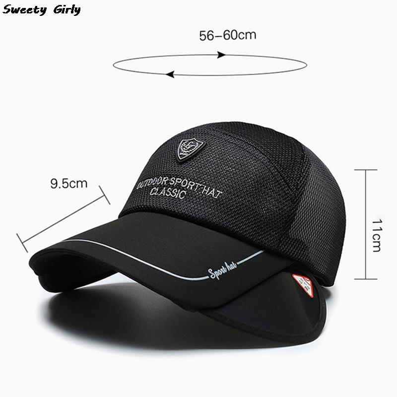 Retractable brim sports caps korean style cycling sun hat breathable baseball cap women's outdoor golf fishing hats new