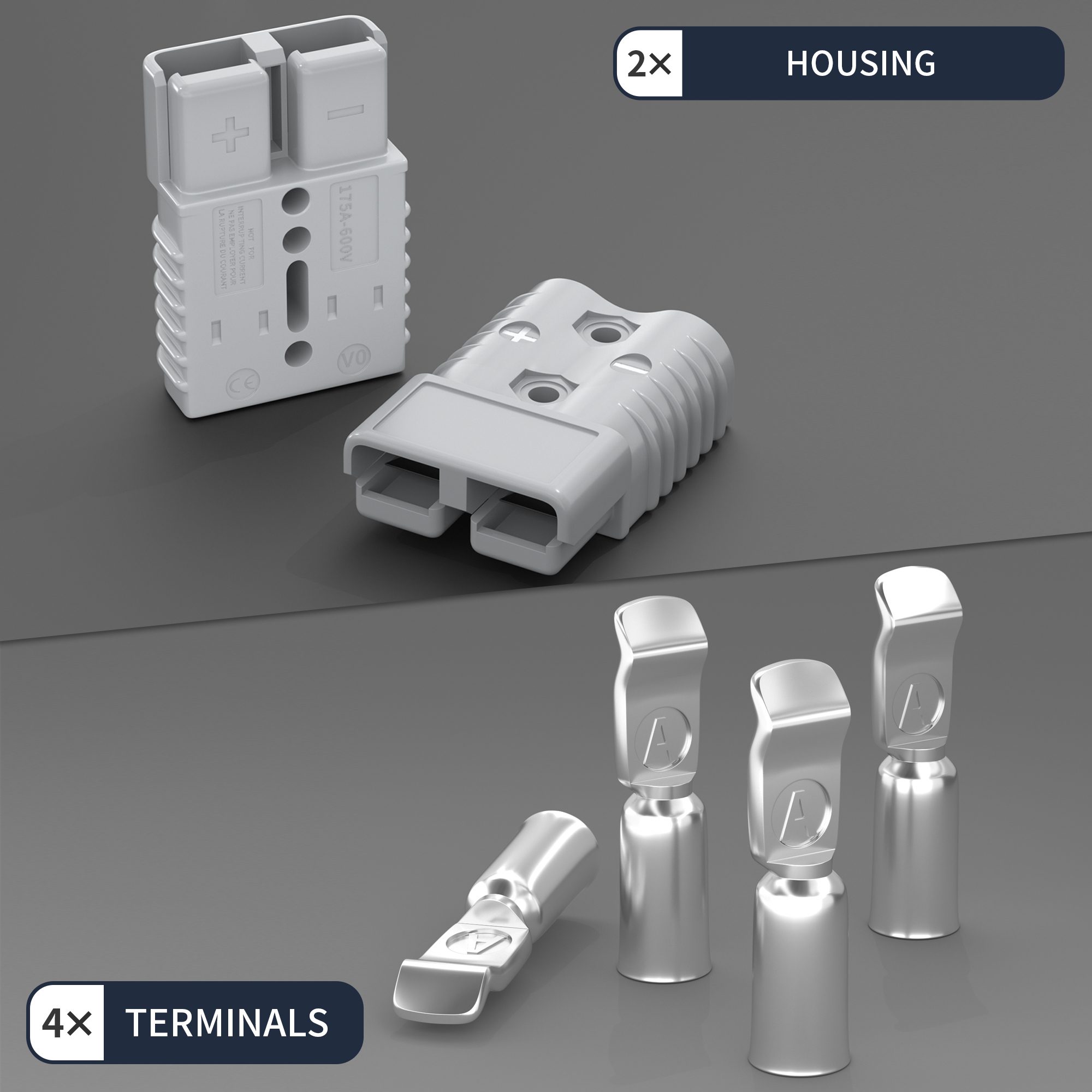 2Stck 50A 175A 350A Anderson Stecker Batterie schnell anschließen Trennen Stecker 600V Abschleppen Winde schnell anschließen Kabelbaum stecker