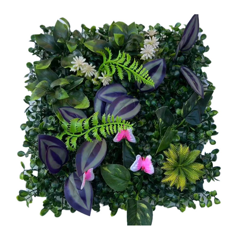 Panneau mural de plantes artificielles, bricolage, fleur de tournesol, tapis d'eucalyptus artificiel, vie éternelle, herbe de fougère artificielle verte: jaune clair