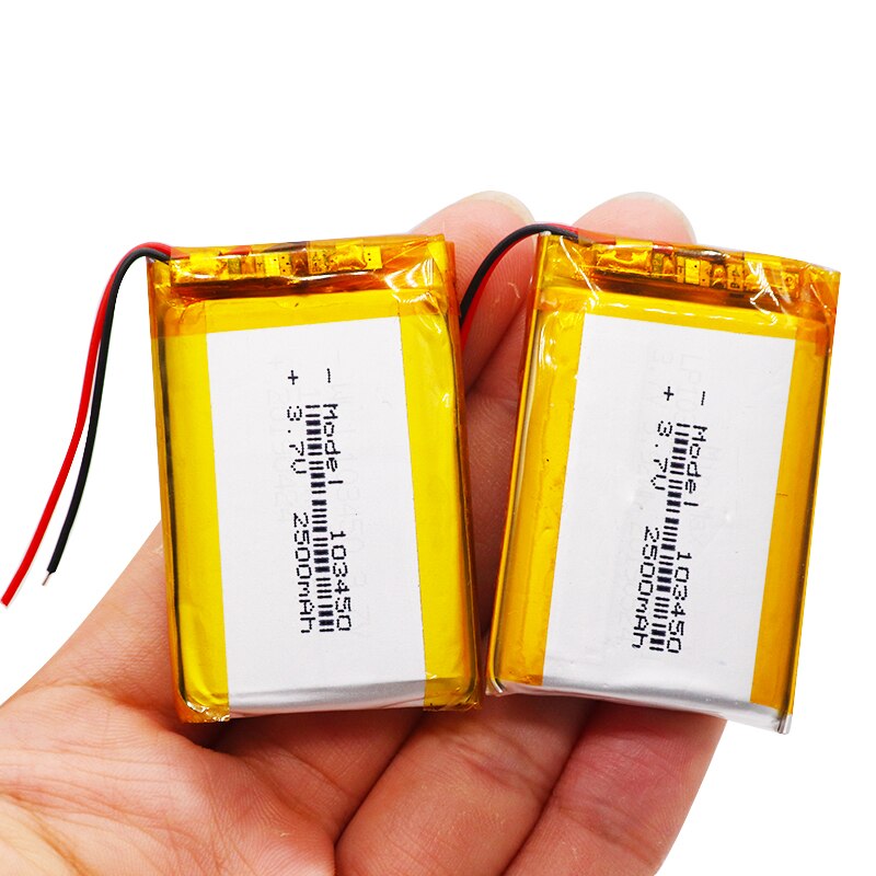 103450 3.7V 2500Mah Lipo Lithium Polymeer Oplaadbare Batterij Voor Gps Navigator Gps MP5 Bluetooth Speaker Headset E-book Camera