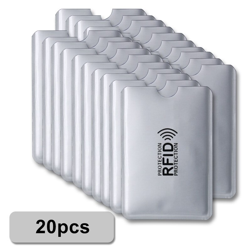 Anti Rfid Kaarthouder Nfc Blokkeren Reader Lock Id Bank Kaarthouder Case Bescherming Metalen Credit Card Case Aluminium F051: 20pcs card holder