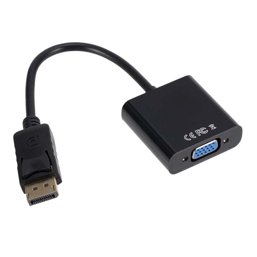 Yubeter Dp Naar Vga Video Adapter 1080 P Thunderbolt Male Display Port Naar Vrouwelijke Vga Kabels Displayport Naar Vga Dlle dp Adapter: Black