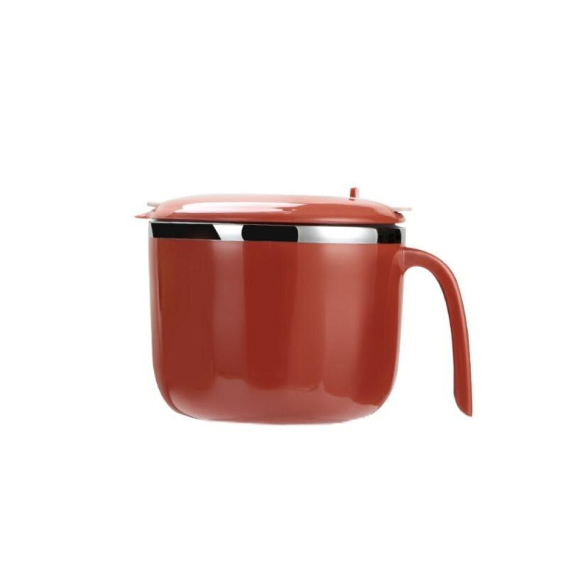 Lunch Bowl Lunch Box Stainless Steel Insulated Lunch Box With Lid Student Dormitory Lunch Bowl Instant Noodle Bowl Kitchen Tools: red / samll