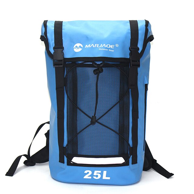25L Waterproof Bag PVC Dry Sack Outdoor Camping Climbing Hiking Shoulder Bag Pack River Tracing Rafting Waterproof Backpack: Light Blue