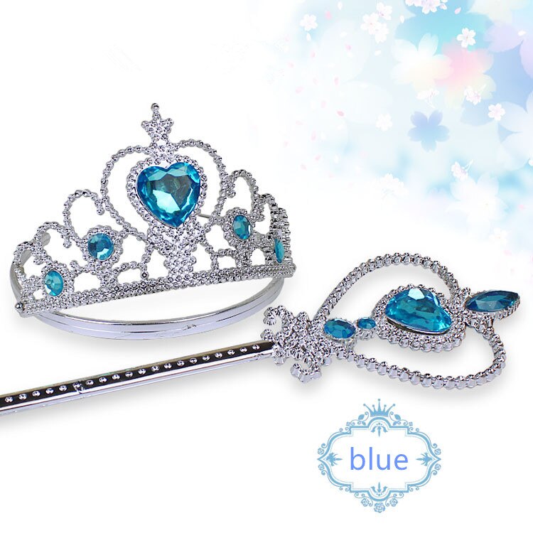 Girls 2 piece/Set Princess Tiara Accessories Children Diamond Crowns + Magic Wands girl Christmas Party festival
