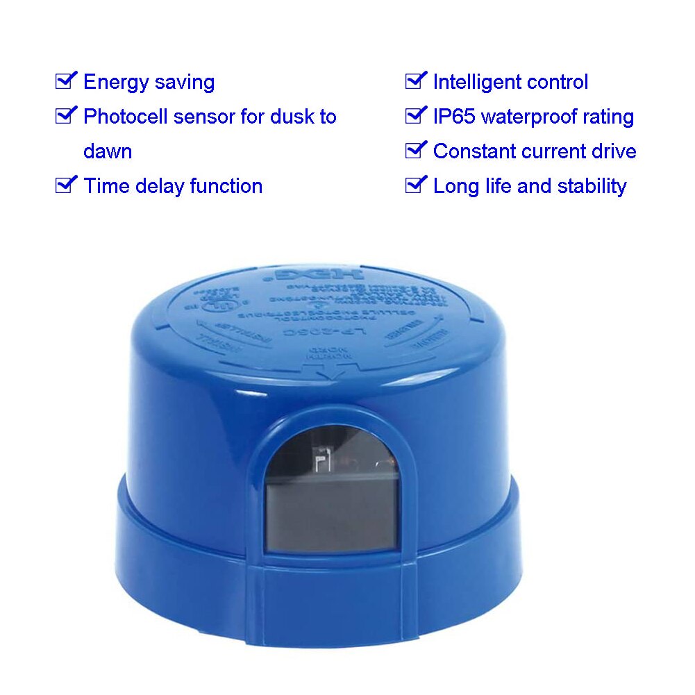 Twist Lock Photocell Sensor Auto On Off Switch JL-205C 105~305VAC Dusk to Dawn for Area Light, LED Barn Light Photocell Sensor