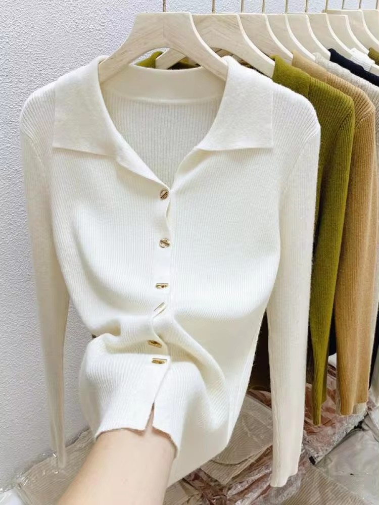 AOSSVIAO cárdigans de mujer Otoño Invierno 2025 suéter de punto de un solo pecho de primavera prendas de punto cortas cárdigan sólido Jumpers: Blanco