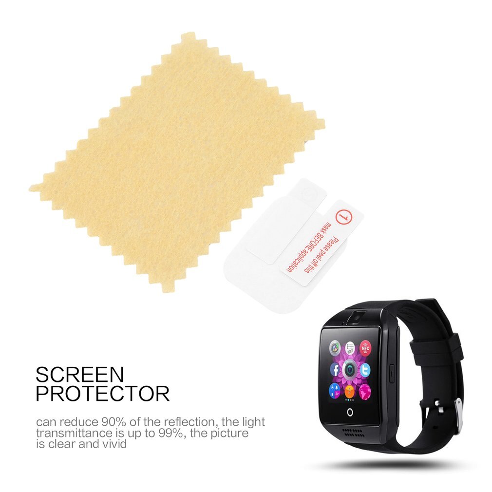 Q18 schutzfolien für smartwatches, hd-schutzfolien, kratzfest, elektrostatisch transparent, klare glasfolie