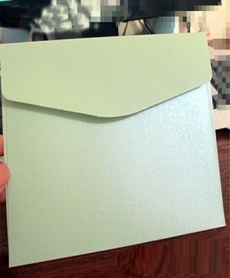 50pcs- Pearl Paper Square Envelope 14x14cm Wedding Invitation Envelopes Handkerchief Special Invitation: Light Green