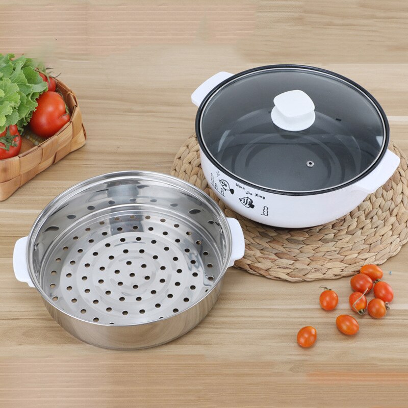 Panela elétrica multifuncional 220v, frigideira elétrica para aquecimento de ovos para macarrão