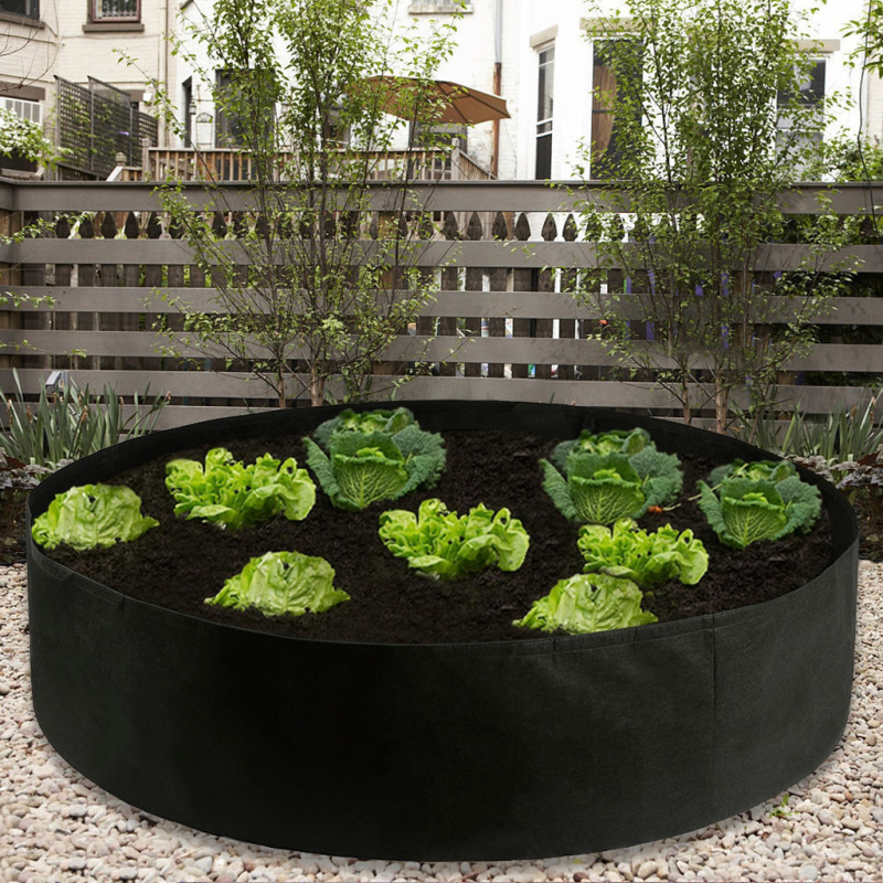 3 größen Stoff Angehoben Garten Bett Runde Pflanzen Container Wachsen Taschen Atmungsaktive Fühlte Stoff Pflanzer Topf Für Pflanzen Kindergarten Topf