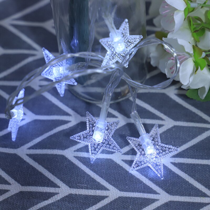 3m 20 LED Schnur Licht Girlande Stern Mond Gebühr Lichter Ramadan Dekorationen für Heimat Hochzeit Lichter für Zimmer vorhang Dekor: Stern- Weiß