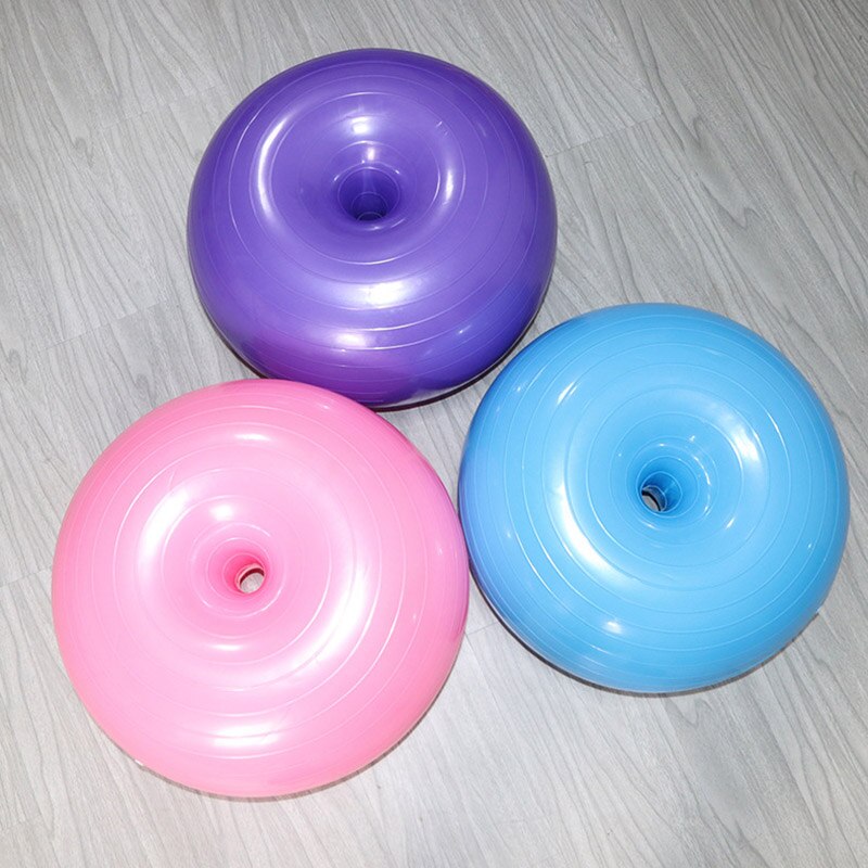 Donut-yogaball, dickwandig, explosionsgeschützt, aufblasbarer balance-fitnessball mit aufblaspumpe (ys-buy)