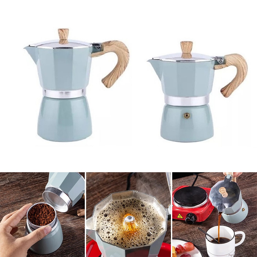 Aluminum Italian Moka Espresso Coffee Maker Percolator Stove Top Pot 150/300ML Kitchen Tools Stovetop Coffee Maker
