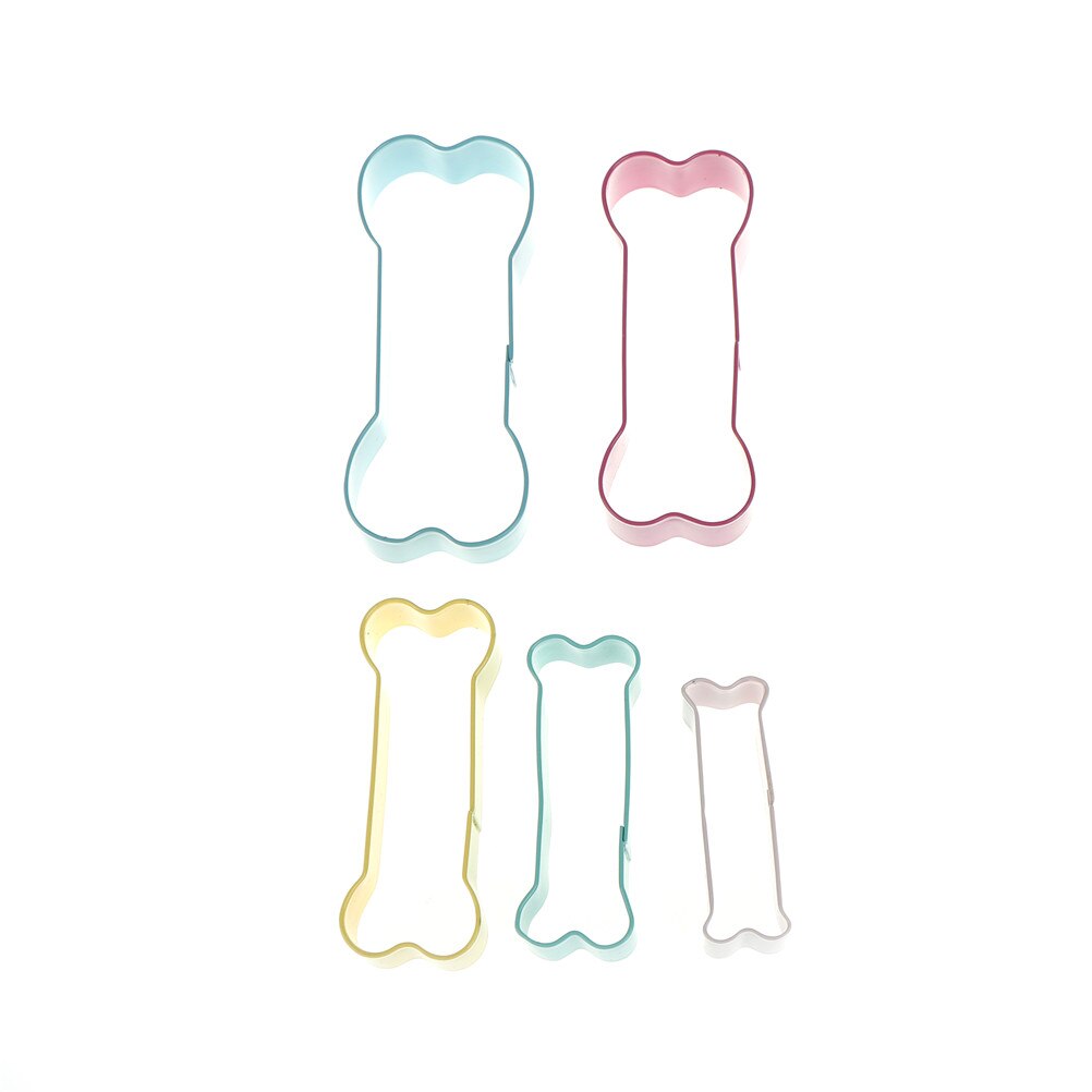 5Pc Hond Favoriete Bone Vorm Aluminium Waffle Mold Cookie Cake Cookies Ijs Decorating Lichtmetalen Cutter Bakvormen Mould 5 size