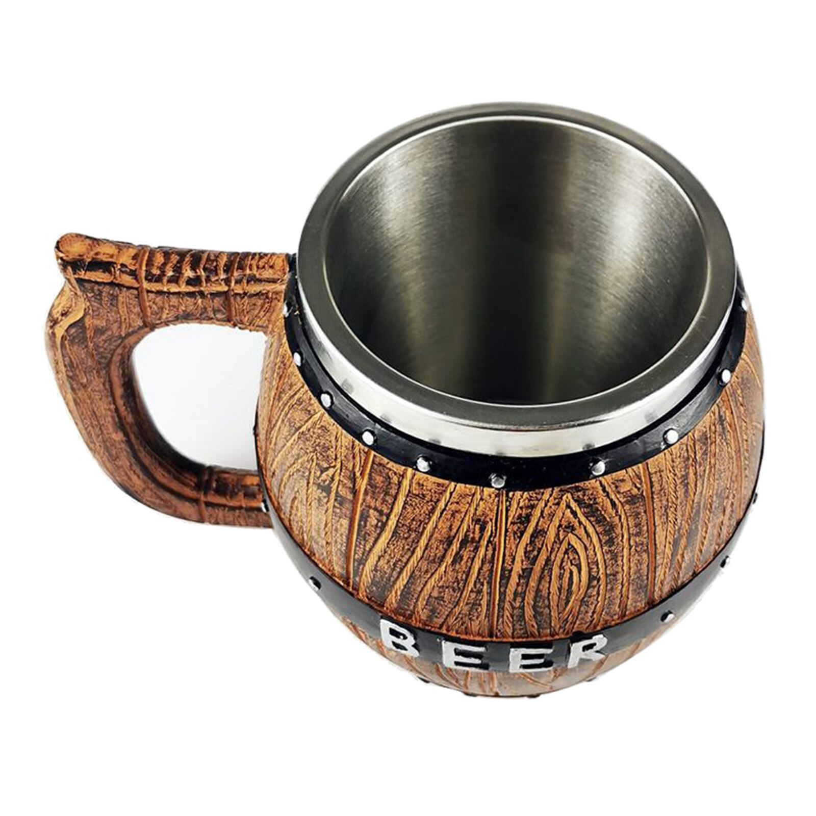580ml Wooden Barrel Beer Mug Bucket Shaped Drinkware Cocktail Mug Cofee Mug Xma for Men