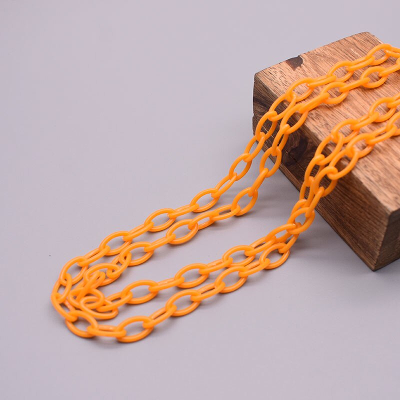 10/50 Uds. De cadena de eslabones acrílicos coloridos de 50cm de longitud, cadenas con cierre de langosta para cadena de ojos, accesorios de joyería, cadena de eslabones de plástico: 10 mm / Verde