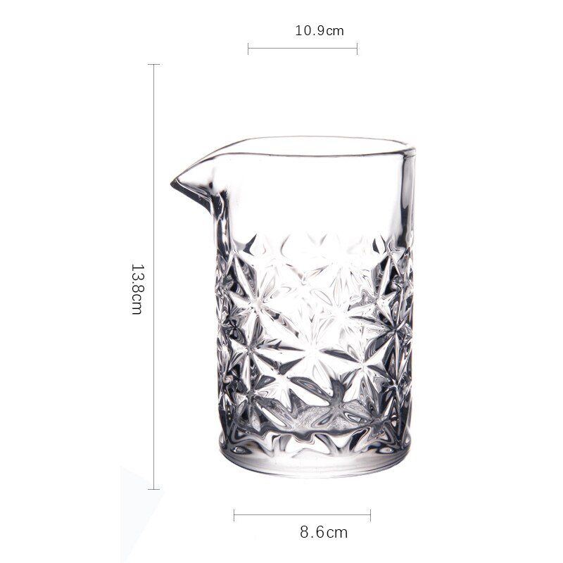 DEOUNY Engraved Cocktail Mixing Glass For The Bartender Crystal Wine Cup Bar Tools 700ML 500ML: H