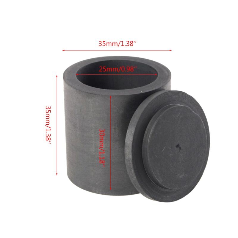 35*35mm High Purity Graphite Crucible Laboratory Equipment Melting Casting Furnace With Lid Cover