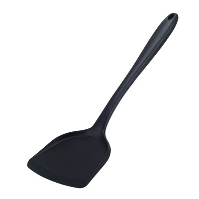 Ermakova 1 Pc Non-stick Turner Siliconen Spatel Hittebestendig Lange Handvat Siliconen Turner Keuken Kookgerei: Black