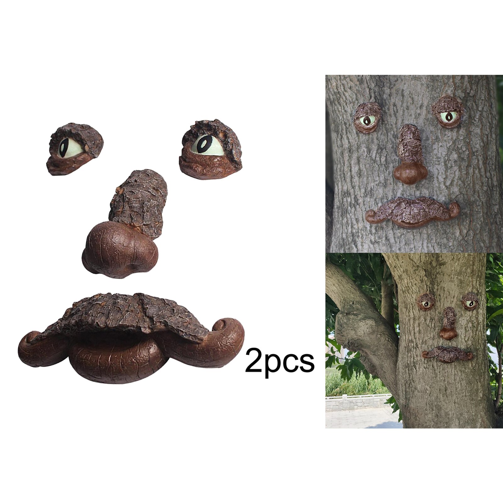 2pcs Tired Old Man Tree Hugger, Garden Peeker Yard Art, Outdoor Tree Hugger ,Sculpture Whimsical ,Tree Face Garden Decoration