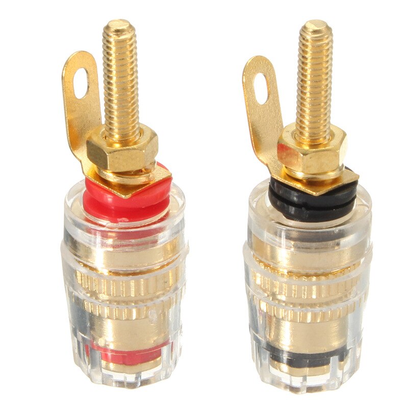 LEORY 2 Stck Bindung Post Verstärker Lautsprecher Terminal Gold Überzogene Audio- Stecker Für 4mm Bananen Stecker