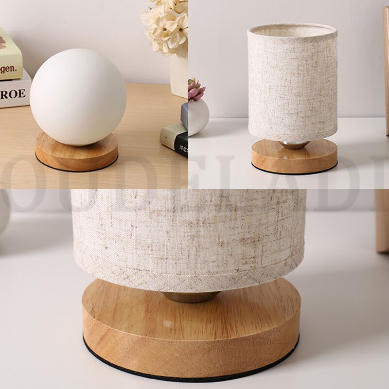 Moderne Houten glazen bal maan lamp Japanse kleine Tafel Lampen kleurrijke glas bureaulamp slaapkamer bed led lichten decoratie