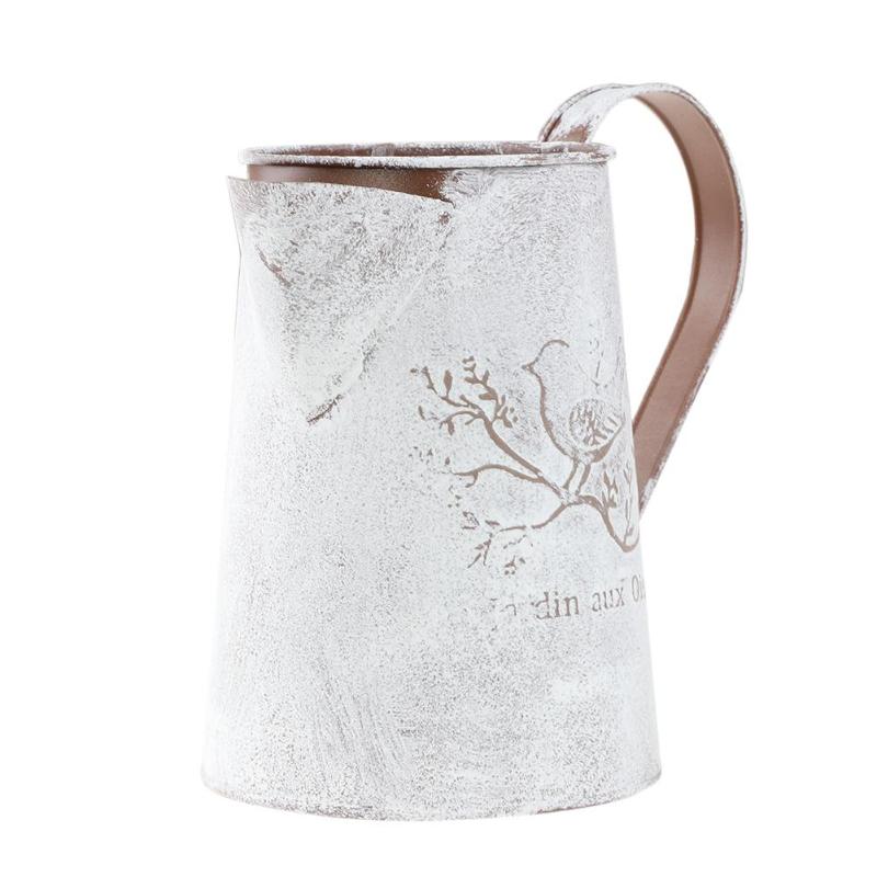 Retro Flowerpot Galvanized Iron Flowerpot Decoration Planter European Style Antique Finish Garden Flower Pot Planting Tool