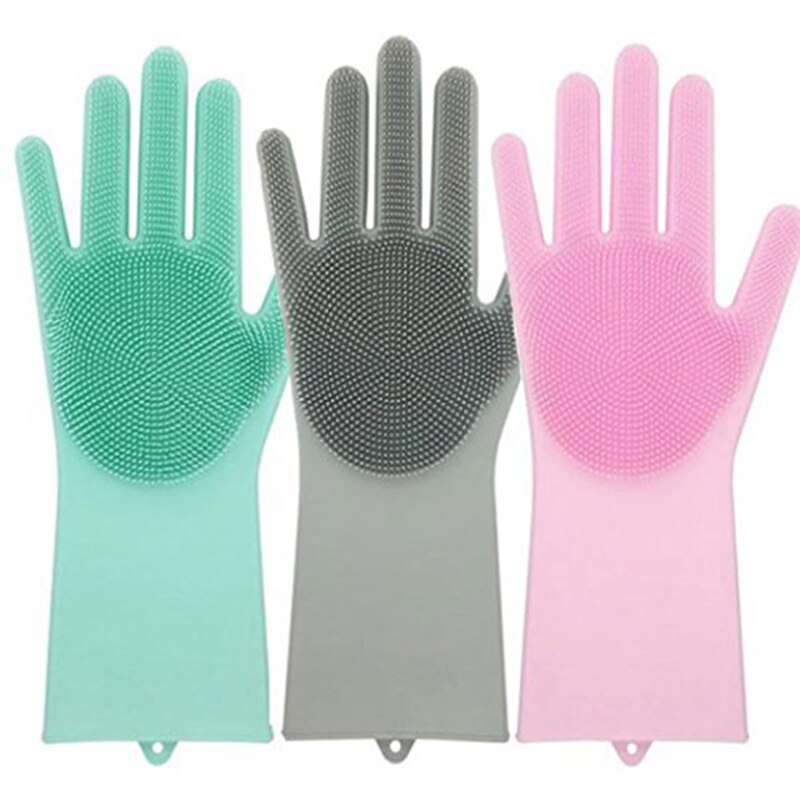 1 Paar Afwassen Schoonmaak Handschoenen Magic Silicone Rubber Afwas Handschoen Voor Huishoudelijke Scrubber Keuken Clean Tool Scrub