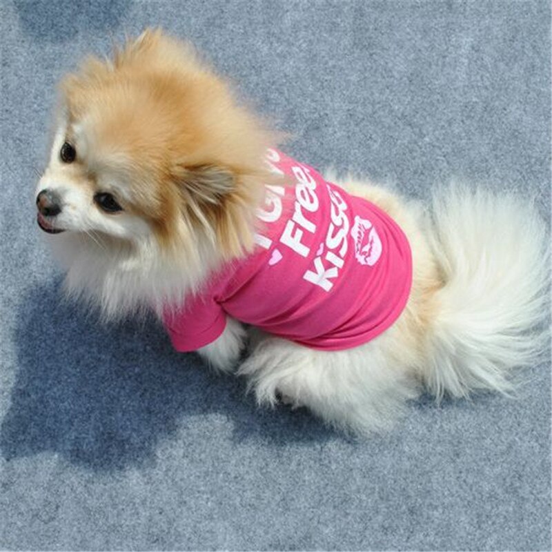 I Give Free Kisses Pattern Funny Dog Clothes for Labradors Summer Pet Clothes for Dogs Personality Puppy Clothes Pet Dog T Shirt