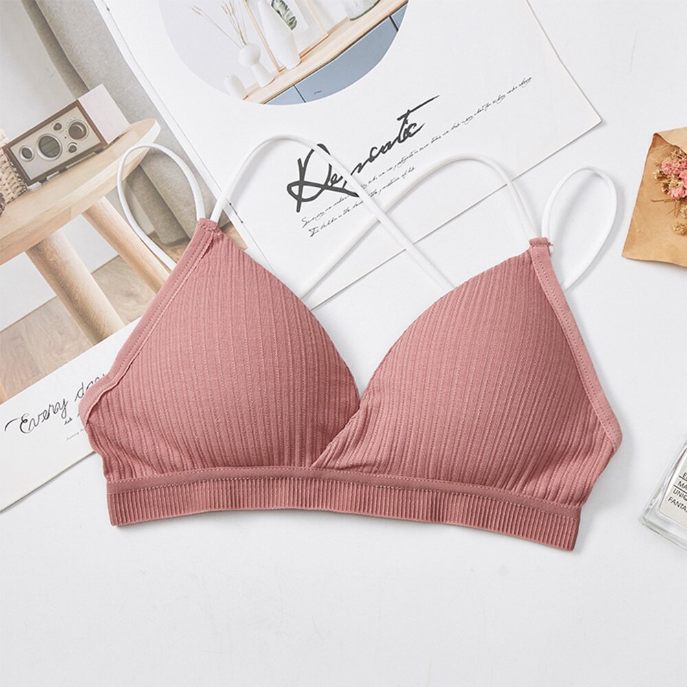 Vrouwen Sexy Draadloze Beha Diepe V Backless Naadloze Zachte Bras Ondergoed Onzichtbare Dunne Riem Bralette Sexy Lingerie: pink